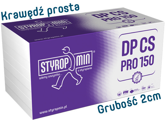 Styropian Podłoga/Parking DP CS PRO 150 grubość 2 cm gładki Styropian Podłoga/Parking DP CS PRO 150 grubość 2 cm gładki